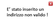 È stato inserito un indirizzo non valido!