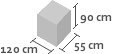 120cm x 55cm x 90cm(h)