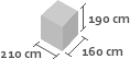210cm x 160cm x 190cm(h)
