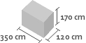 350cm x 120cm x 170cm(h)