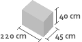220cm x 45cm x 40cm(h)