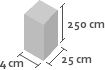 4cm x 25cm x 250cm(h)