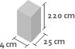 4cm x 25cm x 220cm(h)
