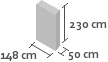 148cm x 50cm x 230cm(h)