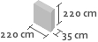 220cm x 35cm x 220cm(h)