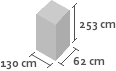 130cm x 62cm x 253cm(h)