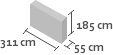 311cm x 55cm x 185cm(h)