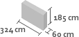 324cm x 60cm x 185cm(h)