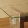 Tavolo Silber: particolare piano del vetro Float temperato